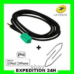 Cable auxiliaire 3.5mm prise audio autoradio MP3 RENAULT CLIO MEGANE 2 AUX PRO