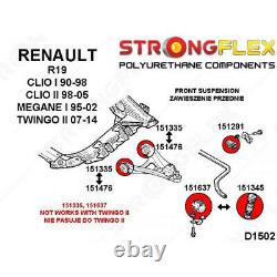 Kit suspension avant silentblocs polyuréthane pour Renault 19, Clio II